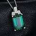 JewelryPalace Luxury 6ct Created Green Nano Russian Emerald Pendant Necklace 925 Sterling Silver 18 Inches