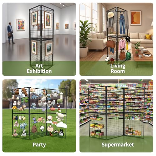 DEYEGELEA Gridwall Foldable Billboard - Pack of 3 2x5ft (61x152cm) Heavy Duty Z Wire Mesh Wall Panels for Retail Shop, Trade Show, Pop Up Store, Display Stand