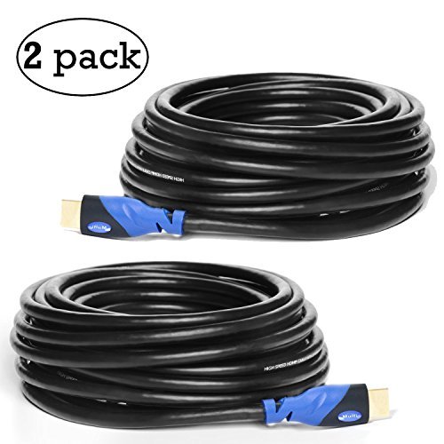 MutecPower Multi-Cable High Speed HDMI Cable With Ethernet 2 PACK 15M - Supports 4K 3D & Audio Return Channel [Latest Version] - 15 Meter- 2 in Pack