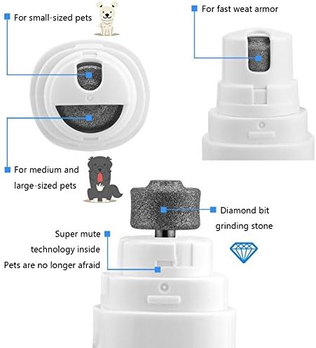 Almago Electric Nail Grinder for Small/Medium Pets, White