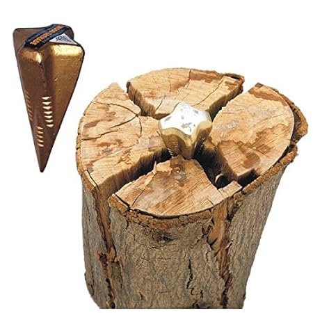 Spaltgranate Spaltkeil 1,6kg Holzspalter Holzspaltkeil Gold Spaltkreuz