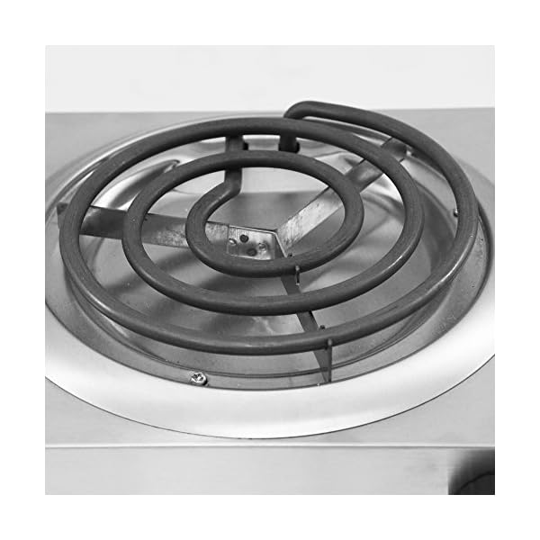 Elite Gourmet Countertop Double Coiled Burner, 1400 Watts, White