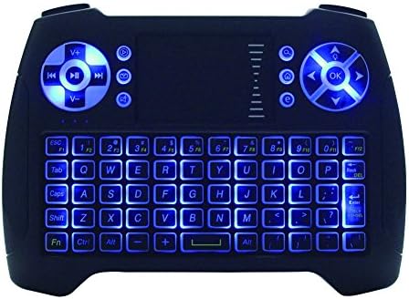 Mini Wireless Keyboard Touchpad Mouse Combo T16 Blue Backlight Keyboard,2.4GHz Remote Control Keyboard For Smart TV, HTPC, IPTV, Android TV Box, XBOX360, PS3, PC