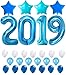 KatchOn 2019 Blue with Blue Stars Set 2019 Blue Balloons for New Years Eve and Graduations Party Supplies - Large, 2019 New Years Eve Party Supplies Decorations - Graduation Party Supplies