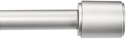 AmazonBasics 1 Adjustable Curtain Rod with Cap Finials and Brackets, 72 to 144, Nickel