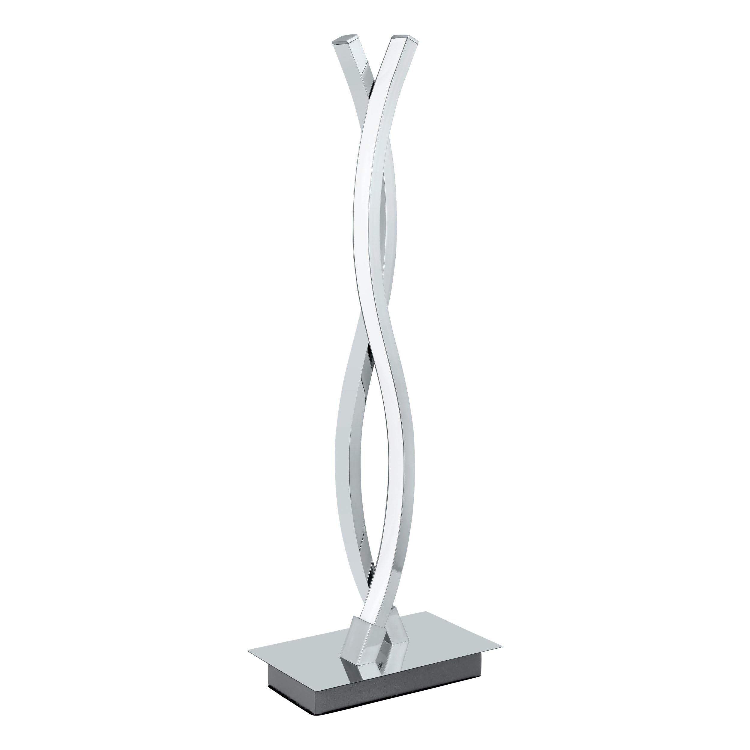 Eglo LED Table lamp Lasana 2, 2-Light Table lamp, Bedside lamp Made of Aluminium, Steel, Plastic, Colour: Chrome, White, Includes Switch