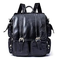 LIEOAGB Vintage Leather Backpack Student School Bag Large Capacity Rucksack Shoulder Bag First Layer Daypack Pack Laptop Bag Travel Leisure Computer Men