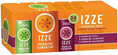 IZZE Sparkling Juice, 3 Flavor Variety Pack 8.4-Ounce Cans Pack of 24 (Pack of 2)
