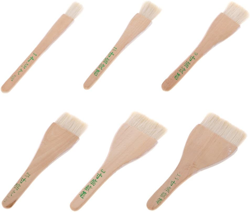 Qupida1 Pcs Goat Hair Hake Brushes Wooden Handle for Watercolor Acrylic Oil Paint Art Supplies (2.5 in)