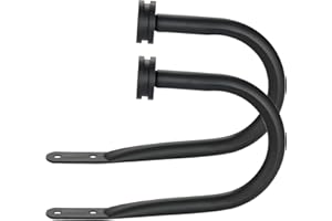 KEMMIE Curtain Holders, 2 Pack Matte Black Decorative Curtain Holdbacks for Wall Curtain Drapery