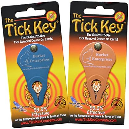 2-Pack Tick Key Removers - Great Stocking Stuffers! Never touch a tick again. 99.9% Effective on Removal of All Sizes &amp; Types of Embedded Ticks!