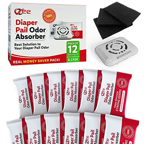VZee Diaper Pail Deodorizer, Pack of 16, with Plastic Case, Compatible