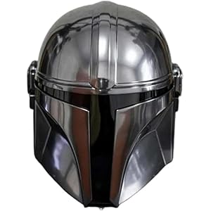 Mandalorian Helmet with Free Wooden Stand, Steel, LARP Costumes Role Play, Star War Helmet, Roman Helmet