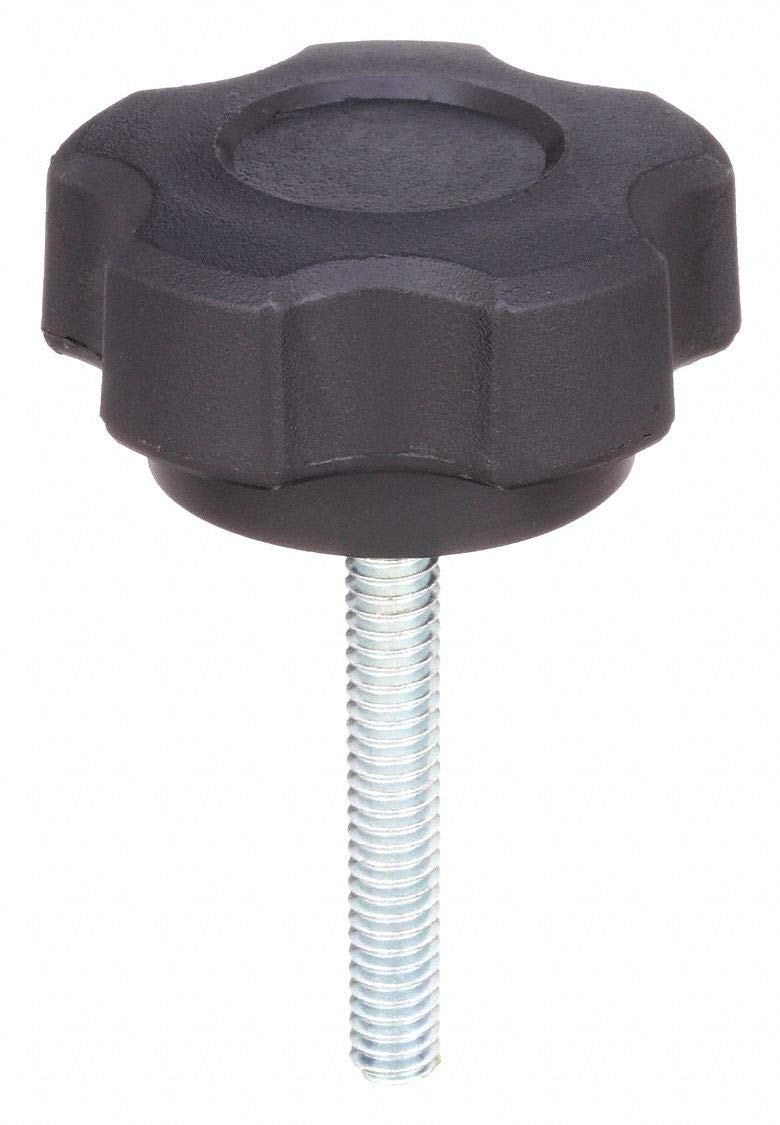 Fluted Knob with Screw, 5/1618 Thread Size, 1.00"L, Steel And