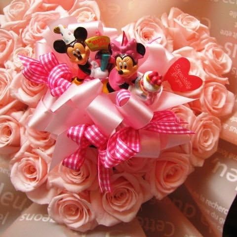 新作 誕生日プレゼント ディズニー フラワーギフト ミニーマウスのハートのプリザーブドフラワーb ミッキーマウス バースデー