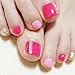 24pcs Press on Toenails for Women French False Toenail Tips with Glue Design, Artificial Pink Gel Fake Toenails Pedicure Kit, Acrylic False Toenails Stick On Toe Nails for Women and Girls