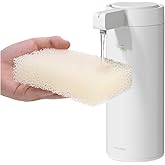 Automatic Liquid Soap Dispenser Stainless Steel Touchless Hand Soap Dispenser with Waterproof IPX5 Motion Sensor Dish Soap Dispenser for Kitchen Bathroom (Rechargeable (White))