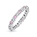 Bling Jewelry Simulated Pink Topaz CZ Stackable Eternity Band Ring Silver