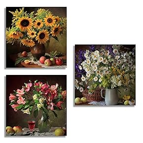 3 Piece Canvas Wall Art for Living Room Bedroom Home Artwork Popular Art Paintings Ready to Hang - 12"x12"x3 Panels