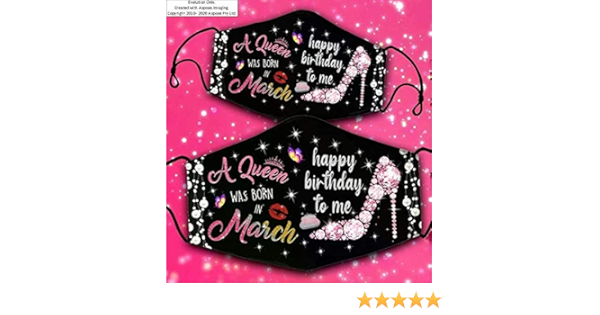 Amazon Com A Queen Was Born In March Happy Birthday To Me High Heels Diamond Face Mask Reusable Adjustable Bandanas Breathable Balaclava Face Cover Face Protector Clothing