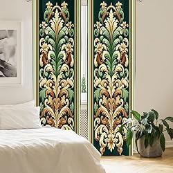 Ambesonne Leafy Art Curtains, Modern Illustration