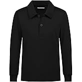 Dreammonkey Toddler to Youth Boys' Performance Polo Kids Neon Collared Golf Shirts Long Sleeve School Uniform