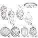 Valery Madelyn Large Glass Christmas Ornaments Set, 10ct White Silver Mercury Blown Glass Christmas Tree Ball Decorations, Winter Woodland Forest Xmas Hanging Teardrop Finial Decor