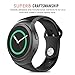 MoKo Gear S2 Watch Band, Soft Silicone Replacement Sport Band for Samsung Gear S2 Smart Watch, NOT FIT S2 Classic (SM-R732 & SM-R735), NOT FIT Gear Fit2 Watch, Black