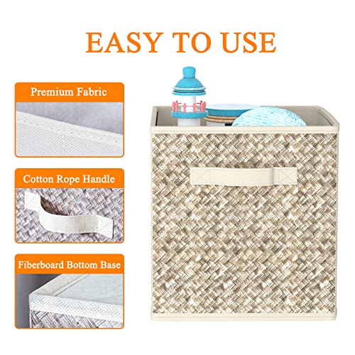 Wisdom Star 6 Pack Fabric Storage Cubes with Handle, Foldable 13x13