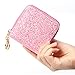 GEEAD Small Glitter Wallet for Women Girls Mini Coin Purse Pouches with Key Ring