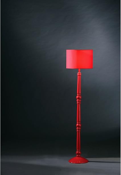Floor Lamp Siro Red Spindle Wooden Floor Lamp Amazon Co Uk Kitchen Home