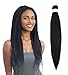 DIFUNEE Pre-stretched Braiding Hair - 24 Inch 8 Packs Jet Black Long Braiding Hair For Twist or Box Braids, Yaki Texture Hot Water Setting Synthetic Braiding Hair Extensions (24 Inch, #1-8P)
