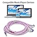 Ranipobo Luxury Bling Diamond Pearl Necklace Chain Earphone Stereo Earphone With Mic For Smart Phone/iphone 3.5mm Plug (Purple)