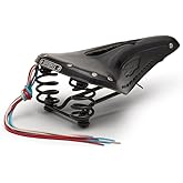 Brooks England Flyer Carved, Touring Leather Handmade Bike Saddle with Suspension Springs, Black, One Size