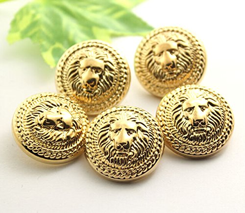 Funcoo 11 pcs Metal Blazer Button Antique Vintage Silver Suits button Set for Blazer, Suits, Sport Coat, Uniform, Jacket (Gold-Lion)