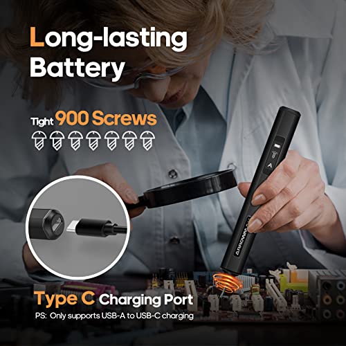 102 in 1 Electric Screwdriver, AM ARROWMAX Cordless Precision Screwdriver Set with 96 Magnetic Bits, Rechargeable Portable Electronic Screwdriver Set for Phone Laptop Camera Watch (PRO PLUS Black)