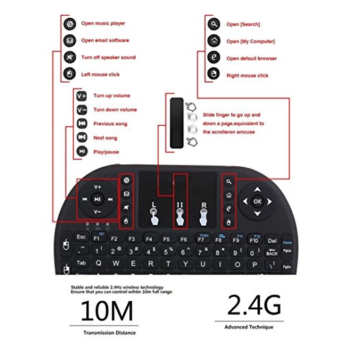 Mchoice Backlight 2.4G Mini Wireless Keyboard Air Mouse Touchpad For Android Smart TV Box PC