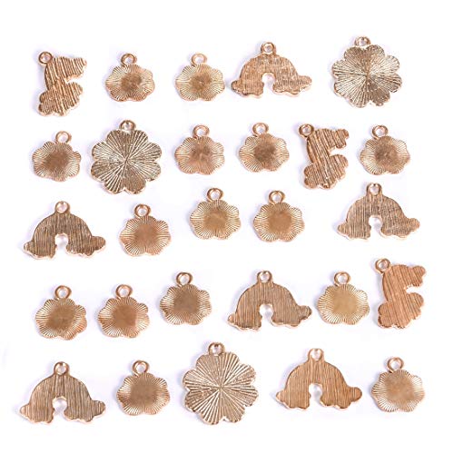 SEVENWELL 30pcs Assorted Enamel Charms,Mixed Colorful Gold Plated Enamel Charms Pendant DIY for Necklace Bracelet Jewelry Making and Crafting Rainbow, Flower, Clouds