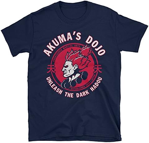 PrintoDTG Men's T-Shirt Akumas Dojo Street Fighter Game Tee DTG Printed Black