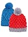 Arctic Paw Kids and Toddlers' Chunky Cable Knit Beanie With Yarn Pompom - Set of 2