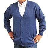 Cardigan Alpaca Vneck Buttons and Pockets STEEL