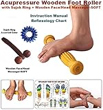 Wooden Foot Acupressure Massager Pointed Spiked Single Roller 12