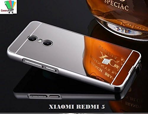 CoverKART Luxury Metal Bumper + Acrylic Mirror Back Case for XIAOMI REDMI 5 (Silver)