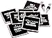 Prego Premium Drink Coaster Collection - Funny & Witty Novelty Bar Coasters - 4” Large Size Square Waterproof & Washable Table Protectors - Set of 8-2 Stainless Steel Wine Battle Stoppers Included