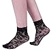 HDE Women's Lace Fishnet Ankle Socks Black Hollow Out Sheer Dress Socks (4 Pack)