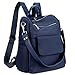 TOPSHINE Women Backpack Purse Water Resistant Nylon Ladies Rucksack with Earphone Hole Shoulder Bag (BLUE)