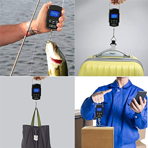 Uplord Hanging Electronic Travel Scale for Luggage with Digital LCD Screen,Electronic Balance Digital Fishing Postal Hanging Hook Scale with 100cm Measuring Tape