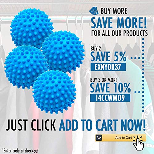 Laundry Dryer Balls Non-Toxic Replace Liquid Fabric Softener and Dryer Sheet Reduce Drying Time, Alternative Wash Ball for 1000 Washing with Eco-Friendly Hypoallergenic Anti-Static