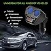 ONEVER 1 to 2 Sockets Cigarette Lighter Splitter, Dual USB Car Charger Adapter with Voltage Display for Smartphones, Tablets, GPS, MP3 Players, 12-24V Voltage, Suitable for Various Cars