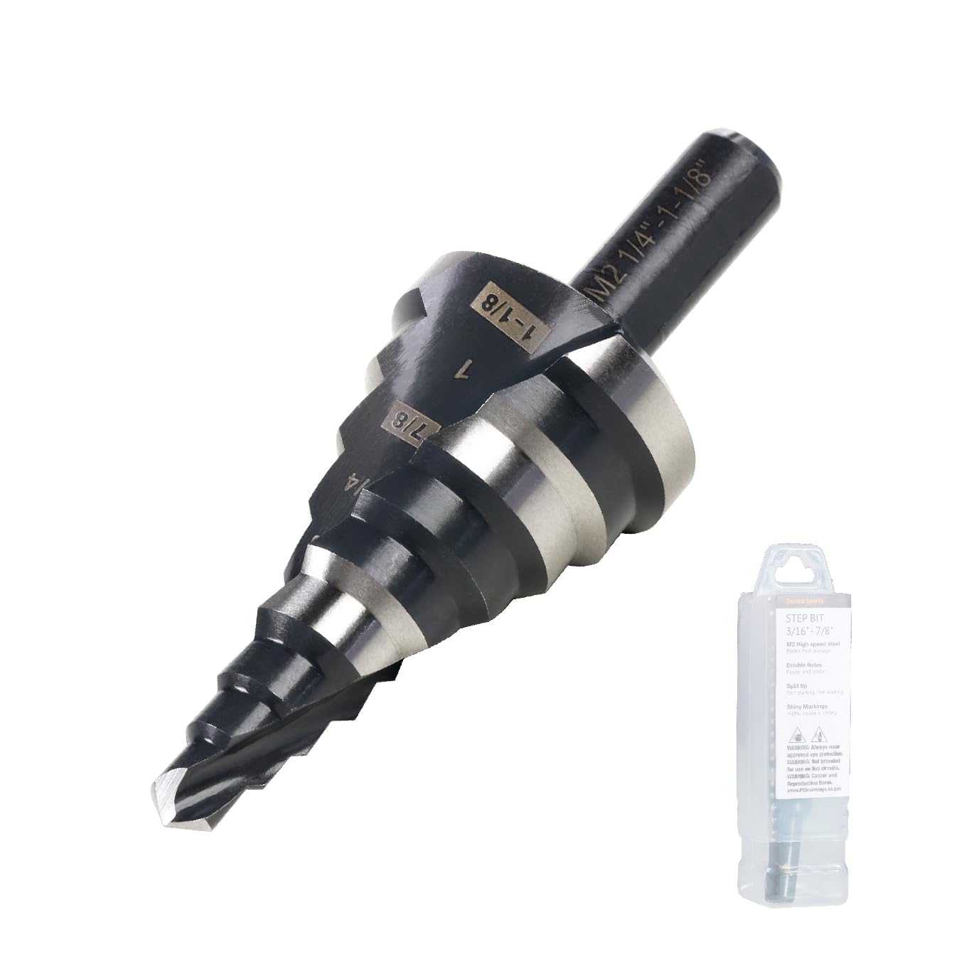 Jerax tools 1/4 to 1-1/8 Inch Step Drill Bit, M2